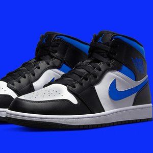 Nike Air Jordan 1 Retro Mid Game Royal Blue White Black 554724-140 Men's…